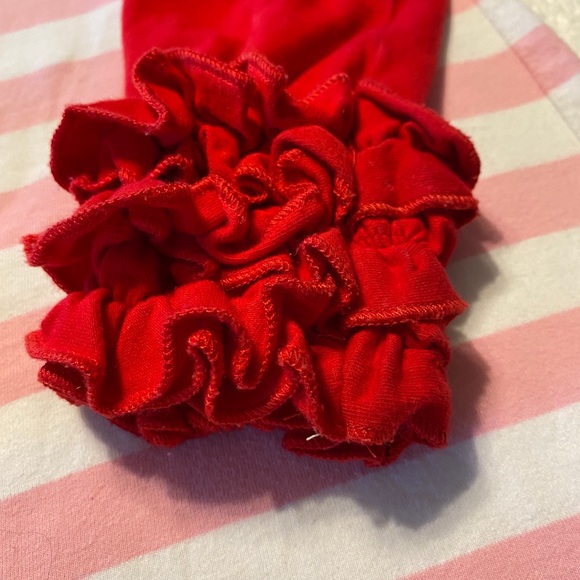 EUC Girl’s Boutique Red Pink Stripe Valentine Heart Shirt Top XXL - Picture 2 of 6